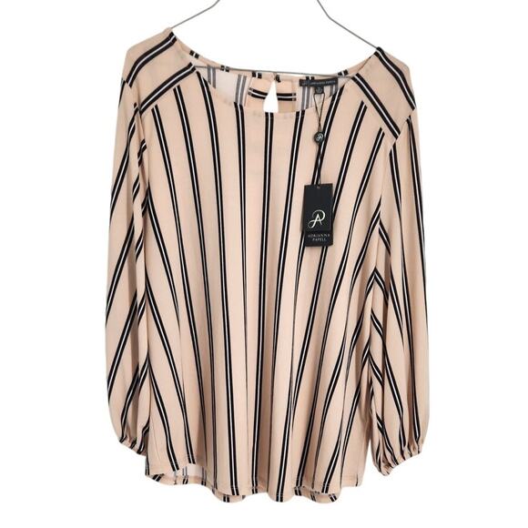 Adriana Papell Pink Striped Top Womens Size Extra Large XL *NWT - Picture 1 of 6